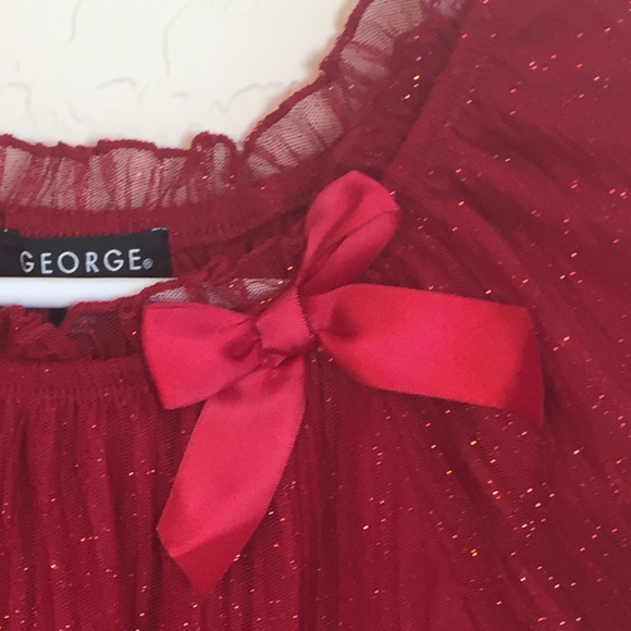 65% Off Sale NWOT Red Glitter Lace Dress w/Bow - Picture 3 of 4